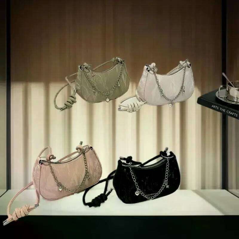 Niche Underarm Women's Fashion Trendy Chain Shoulder Crossbody Versatile Commuting Bag Messenger Bags Girl Birthday Gift XJ260311