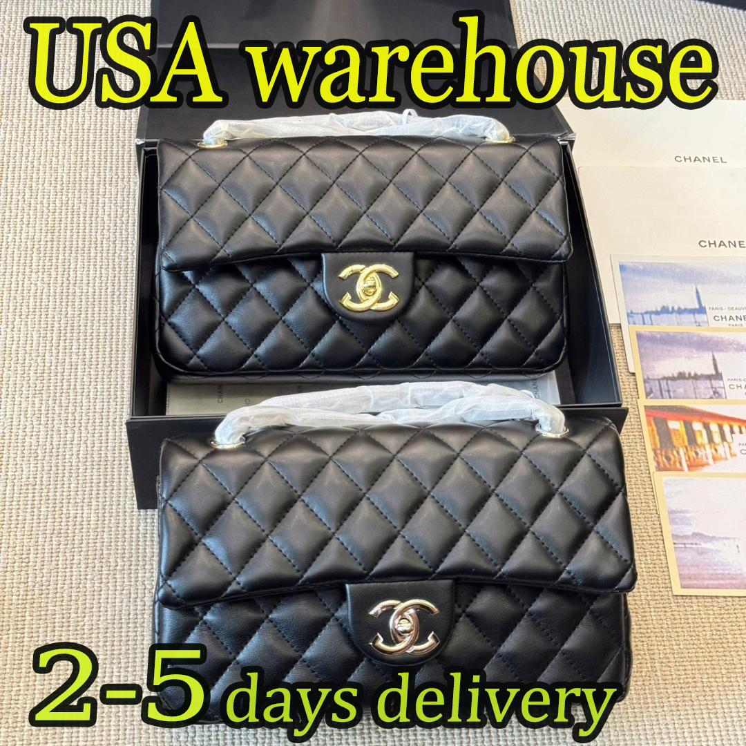 Designer Bag Luxury Bag Shoulder Bag Fashion Caviar Designer Handbag with Box Fashion Bag Evening Bag Metallic Leather Chain Square Lattice Sheepskin Wallet 10A
