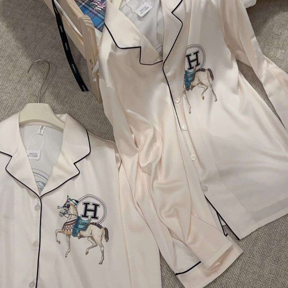 2025 Pajamas For Men Spring Autumn Summer Couples Homewear Set High-End Brand Ice Silk Asia Size