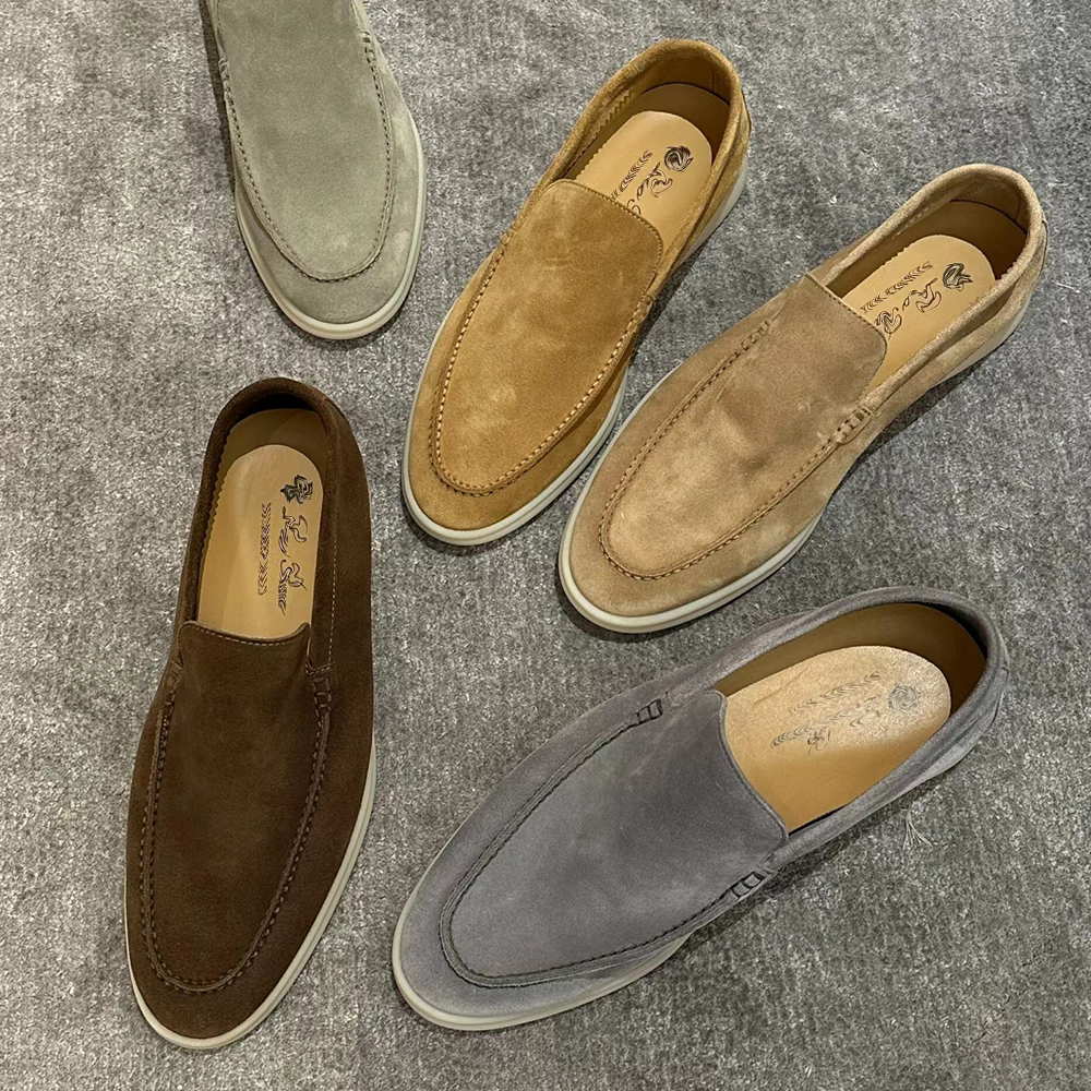 Mens loafers women dress shoes designer loafer men summer flat woman casual shoe luxury moccasin slip on suede low top leisure shoes apricot black