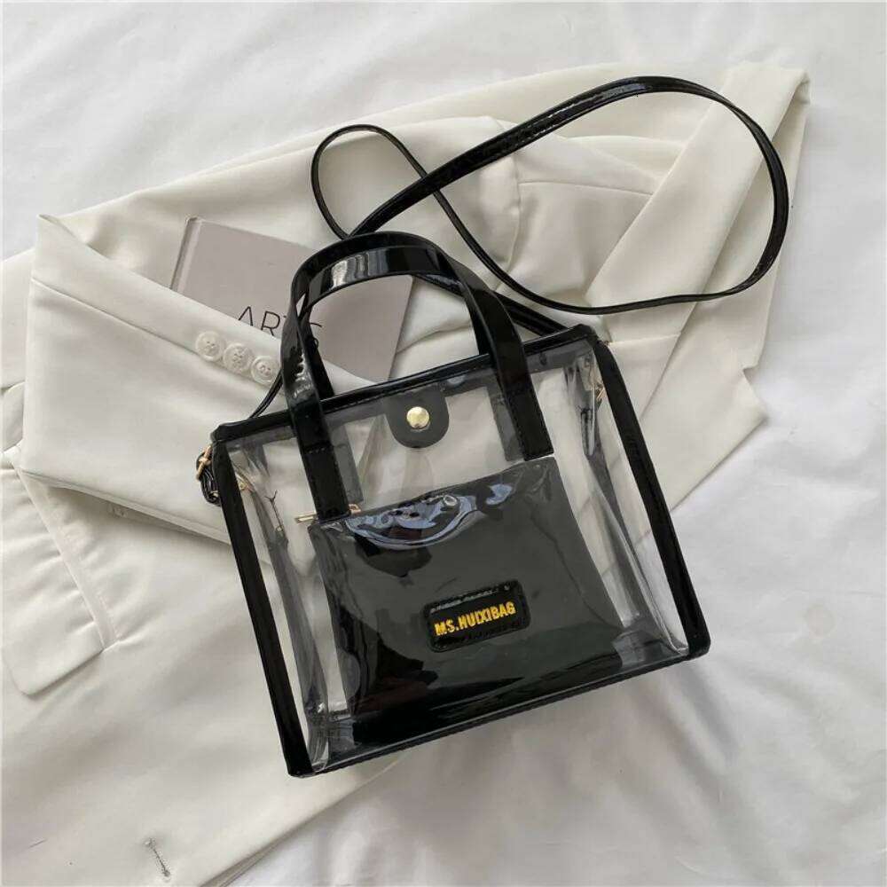 Women Transparent Clear Purse Crossbody Shoulder with Removable Strap Stadium Approved Bags Zipper Closure XJ260311