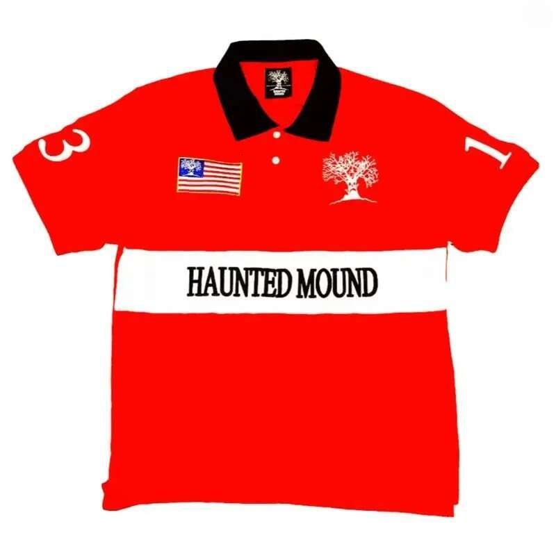 Men's Polos Men's Tees Polo Haunted Mound Polo Shirt America Retro Street Hip Hop Short Sleeve Y2k Men Casual Top Baseball Home Casual Men&#
