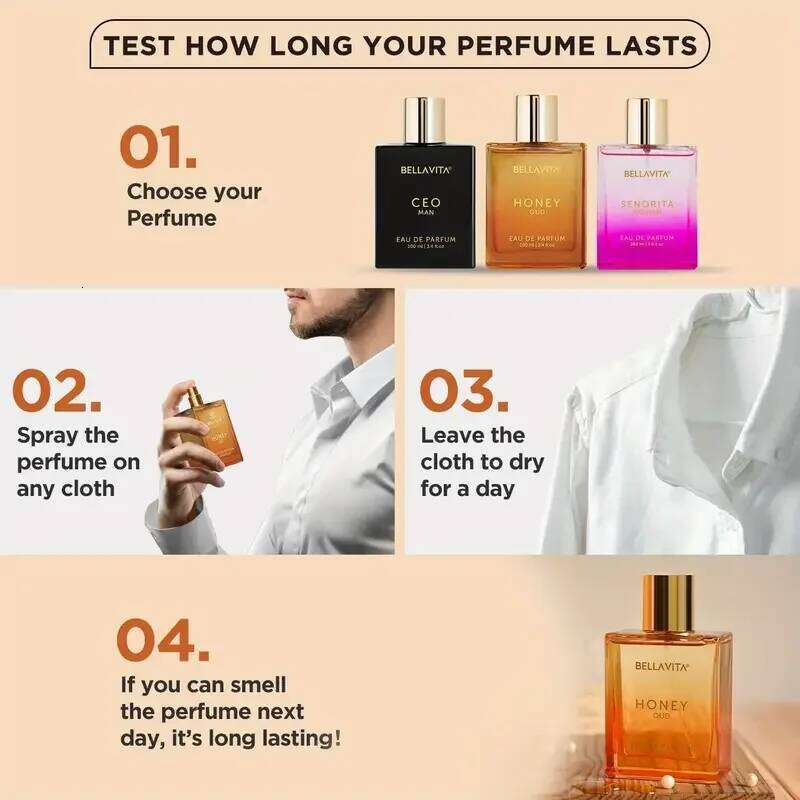 LUXURY HONEY OUD Spray Unisex Eau de Parfum Long Lasting Perfume for Man and Woman bellavita Holiday Gifts Z260311