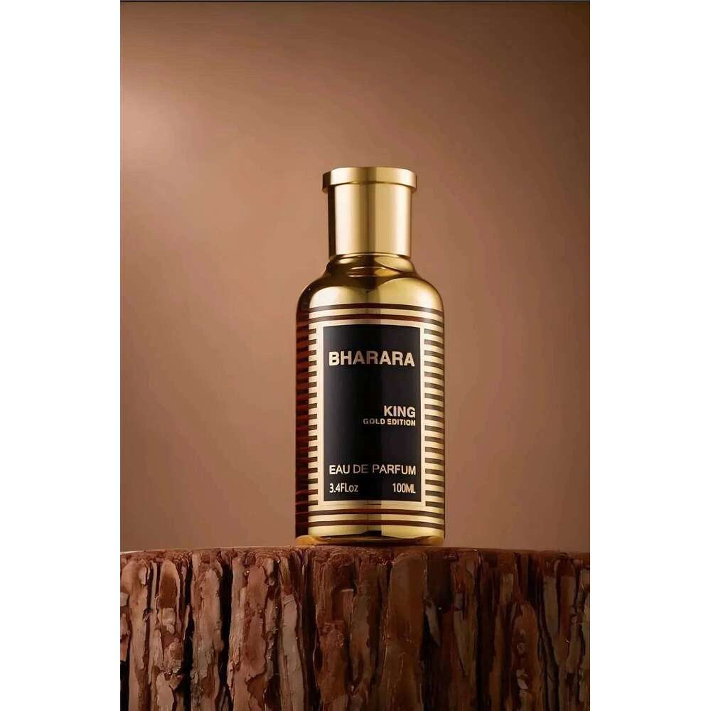 Bharara King Gold Edition EDP 3.4oz/100ml Strong Amber Woody Long Lasting Cologne, Luxury Gift for Him Christmas & Halloween Z260311