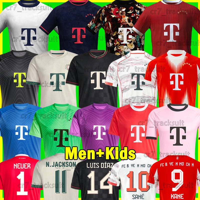 XXXL 4XL Bayern MUNICH 2025 2026 Soccer Jerseys LUIS DIAZ KANE MUSIALA N.JACKSON 25 26 Football Shirts OLISE GNABRY KIMMICH GORETZKA Goalkeeper NEUER kids kits sets