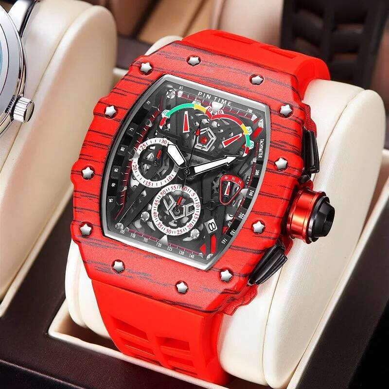Top Brand Watch Luxury Multifunctional Wristwatch Luminous Waterproof Sports Hip Hop Quartz Watches Clock Relogio Masculino