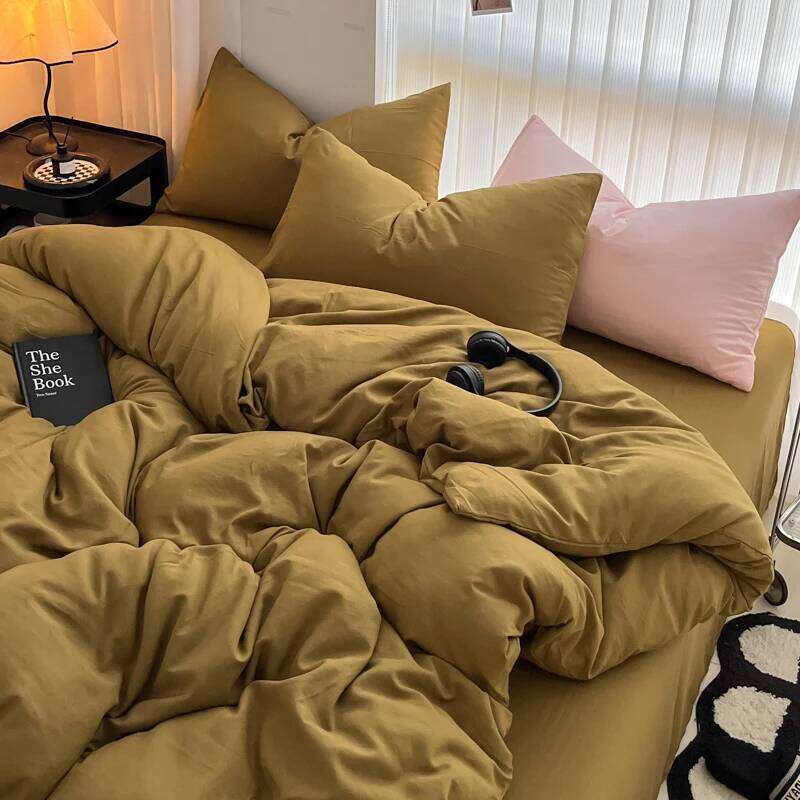 Cozy Bedding Set 3Pcs,1 Duvet Cover with Zipper Closure,2 Pillowcases,Solid Color,Super Soft, Machine Washable, Colorfast H260311