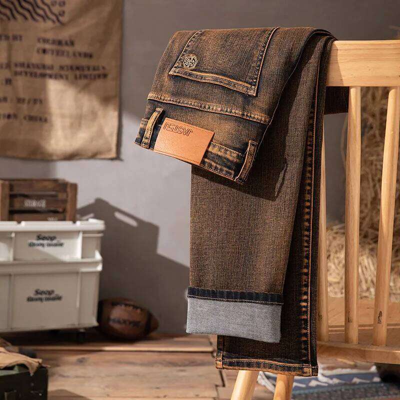 Autumn Men's Jeans High Quality Elastic Cotton Classic Business Straight Trousers Male Fashion Casual Vintage Wash Denim Pants Z260225