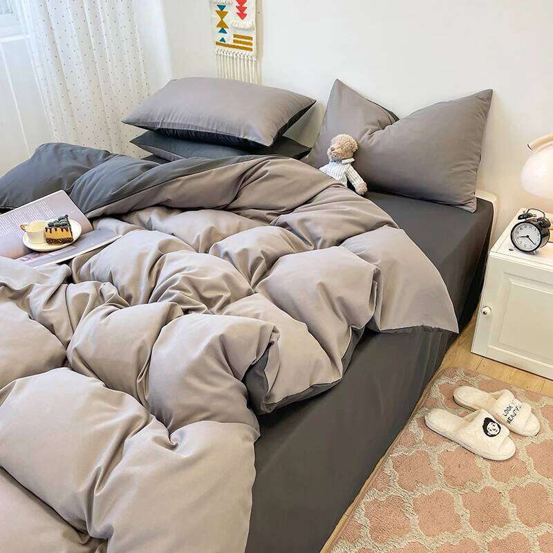 3-piece fashionable double-piece set, simple set 1 duvet cover +2 pillowcases, core not included H260311