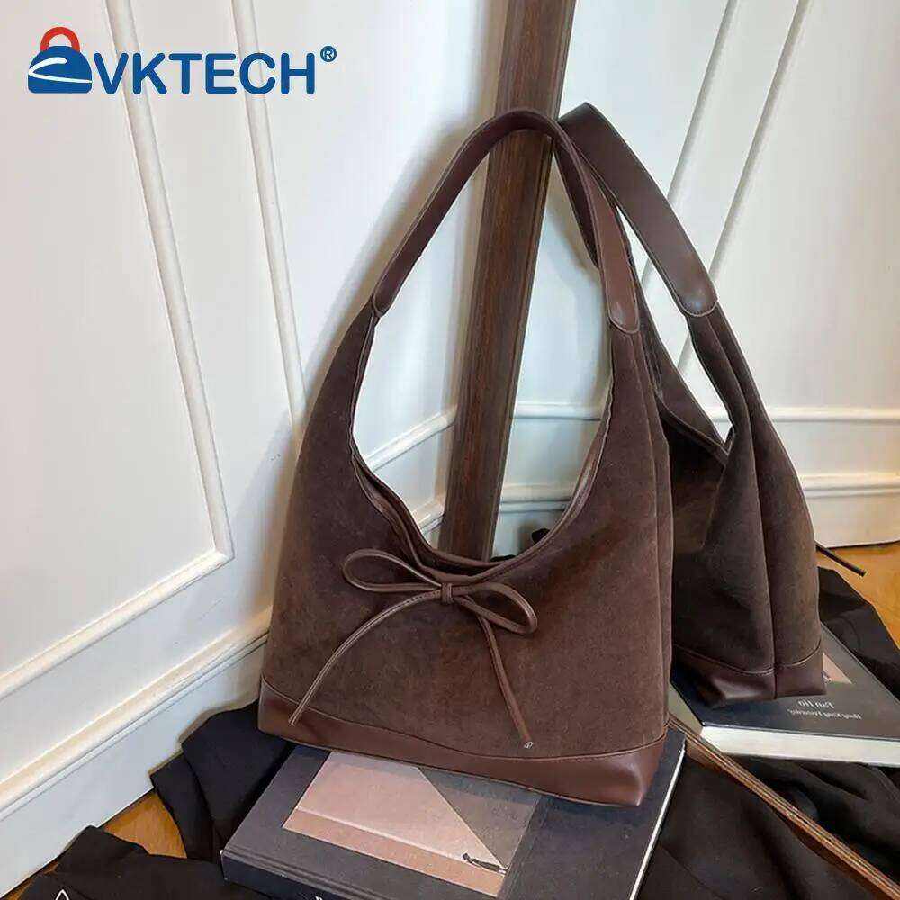 Bow Hobo Solid Colour Handbag Large Slouchy Shoulder Bag Lightweight for Women Travel Shopping Work XJ260311