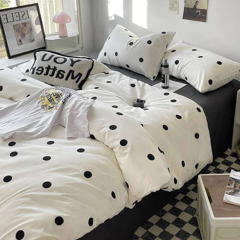 Simple Style Bed Linen Skin-friendly Bedsheet Pillowcase Brushed Bedclothes Single/Full/Queen/King Size Bedding Set H260311