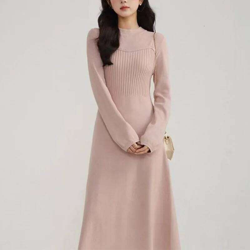 Gentle Bottoming Knitted Dress Women in Autumn Winter New Slim Fit Inner Long Skirt Style Z260311