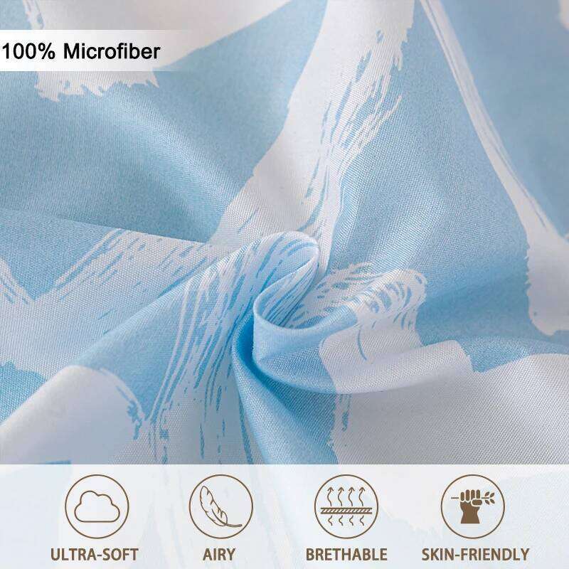 3pcs/set Heart Print - Blue Gray1 & 2 PillowcaseSoft And Skin-Friendly Duvet Cover Bedding Set H260311 - view 5