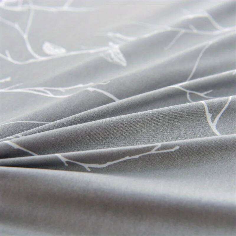 3PCS Branch printing Gray and White Botanical Geometric Printing Bedding 1 duvet cover + 2 PILLOWCASES NO pillow core H260311 - view 3