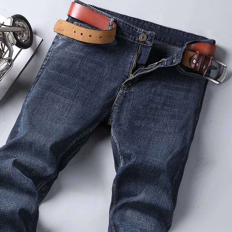 Classic Business casual Jeans 2023 new Fashion Blue Slim Stretch Denim Trousers Male high pants men Clothing Z260225