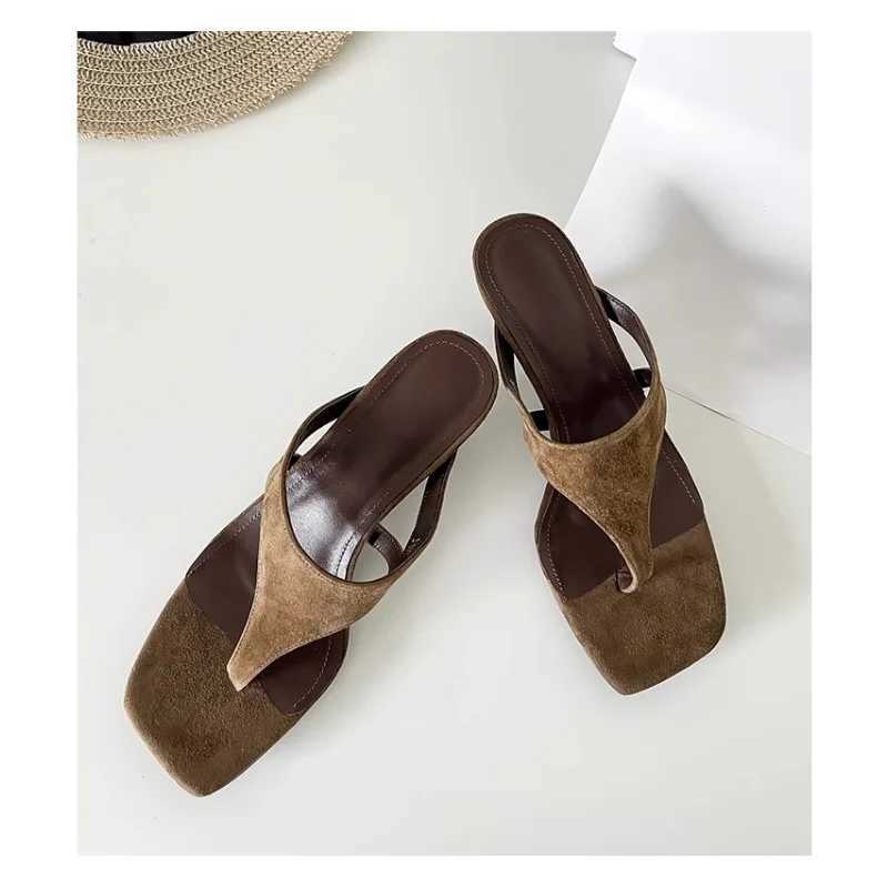 Temperament Minimalist Toe-in Stiletto Sandals for Women Outside Flip-on Versatile High-Heeled Sandals K260311