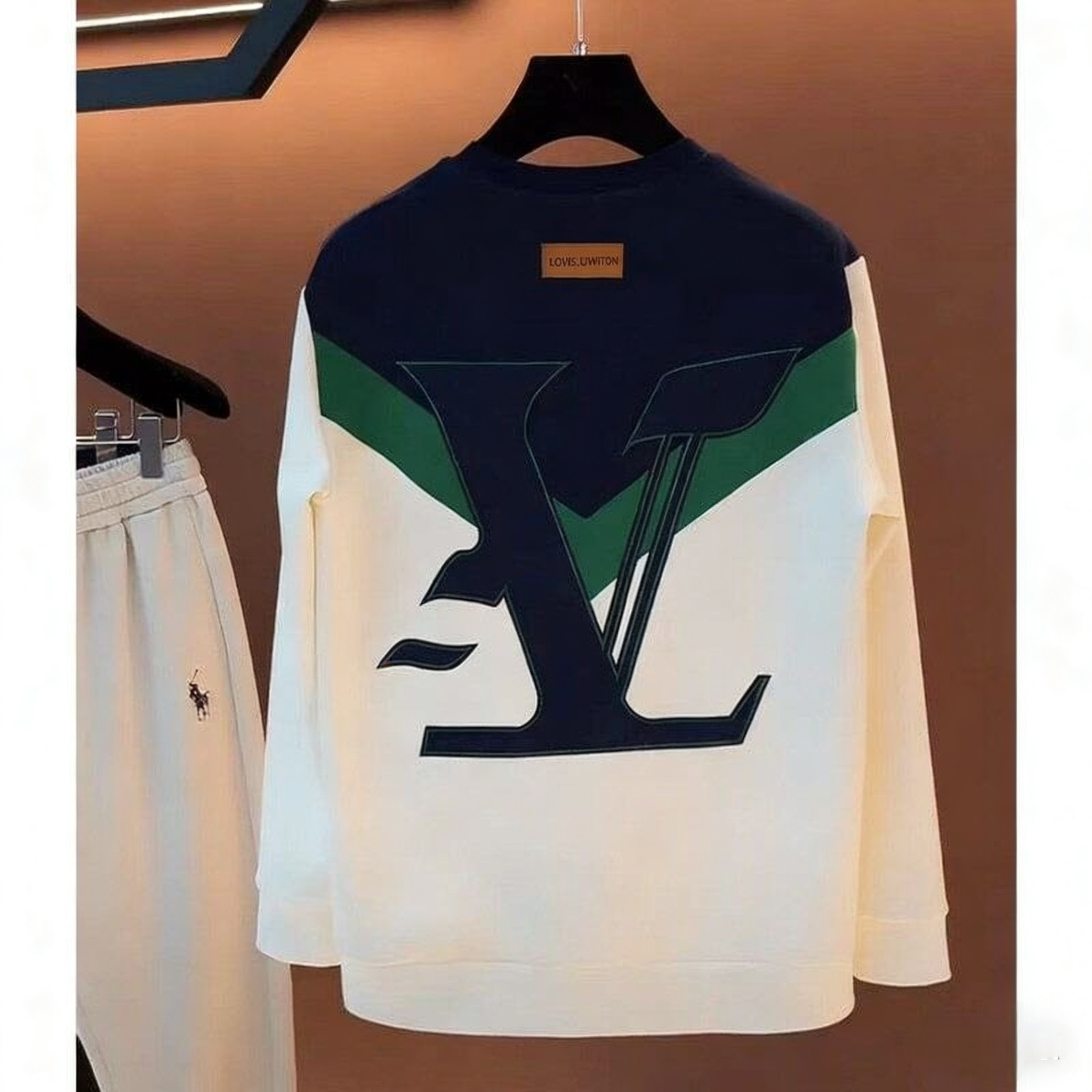 Autumn Winter New Round Neck Men's Sweatshirt Trendy Brand Color Block Casual Versatile Korean Style Loose Long Sleeve Top Luanyun