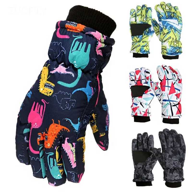 Thermal Children Ski Gloves Winter Outdoor Waterproof Windproof Fleece Warm Child Snowboard Winter Snow Gloves for Skiing Riding M260311