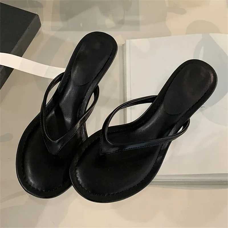 Summer Fashion Thin Low Heels Women Round Clip Toe Beach Casual Sandals Flip Flops Shoes Zapatos De Mujer K260311