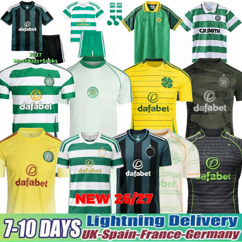 Celts football jersey celticfc jersey 25 26 27 Home Away Football Shirt ELYOUNOUSSI CHRISTIE JOTA GRIFFITHS FORREST pre match EDOUARD KYOGO MCGREGOR SCHMEICHEL