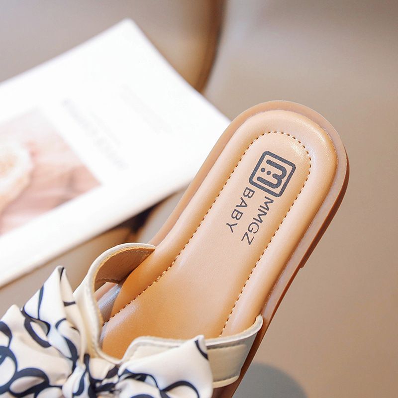 Girls Slippers Toddlers with Bow-knot Non-slip Children Fashion Princess Slides Kidszworld Slippers Open-toe Kids Summer Beach Shoes Flats Slippers Si
