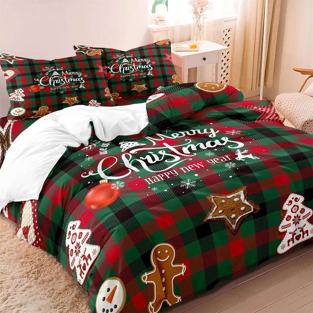 3pcs grid Pattern Duvet Cover, Comfortable And Soft Bedding Set For Bedroom Dormitory Room Decoration Christmas gift H260311