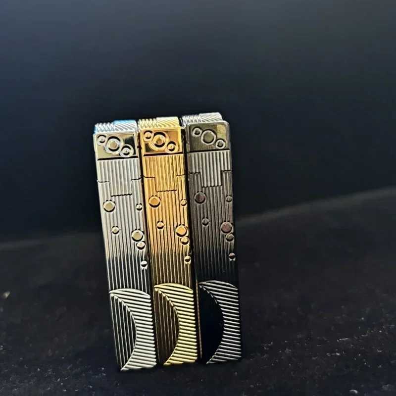 Creative mermaid pattern fuel lighter classic brass material crisp sound side-sliding ignition exquisite gift for men N260311