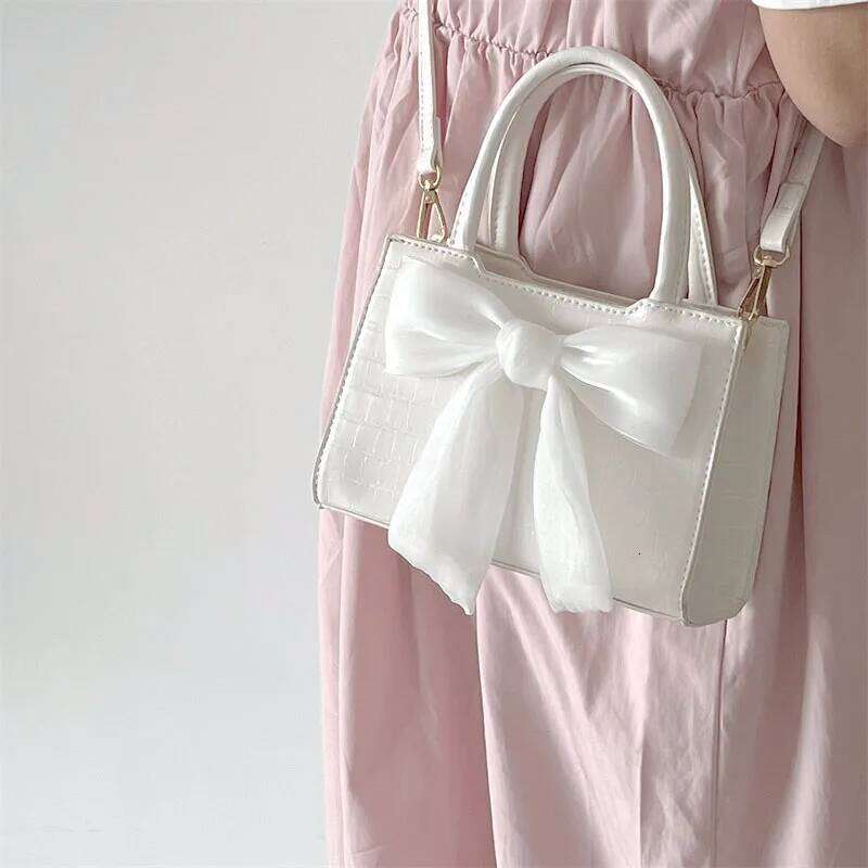 Fashion Women's Clutch Purse Handbags Summer Pink Bowknot Female Underarm Bags Sweet Girl's Small Square Shoulder Messenger Bag XJ260311