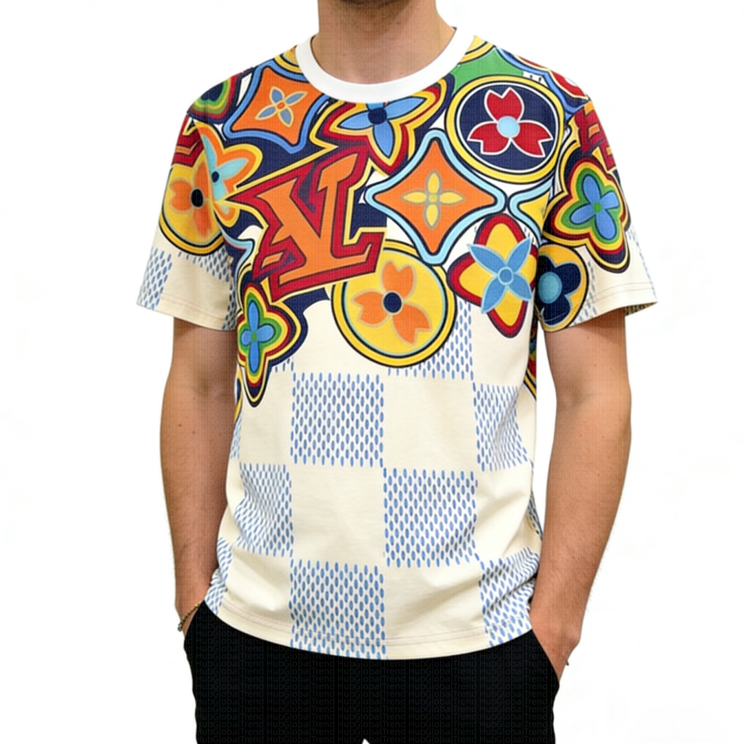 Men's Luxury Designer T Shirts Fashion Streetwear Hip Hop Crew Neck Short Sleeve Tees Casual Loose Fit Cotton Tops for Male Youth Street Style Clothing