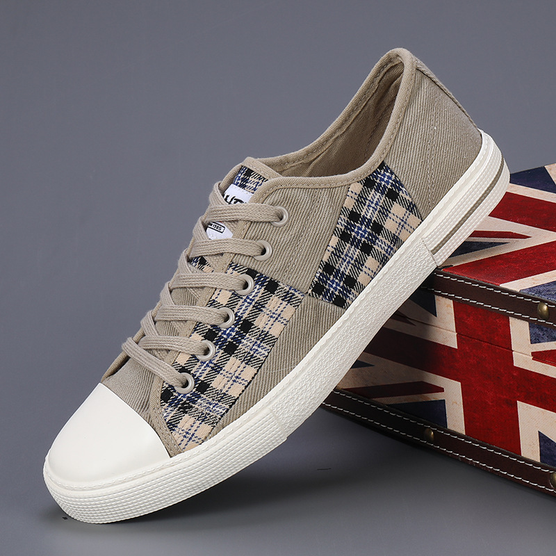 2026 Men's Canvas Shoes - Sports Shoes - Lightweight Heightened Patchwork Style - Trendy Student-style Leisure Running Shoes - Low-top Sports Sho