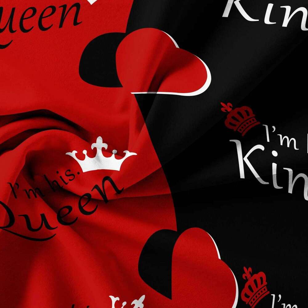 Dark Red And Black Three-Piece Bedding Set with Queen & King Size Featuring Printed English Letters on The Duvet Cover H260311