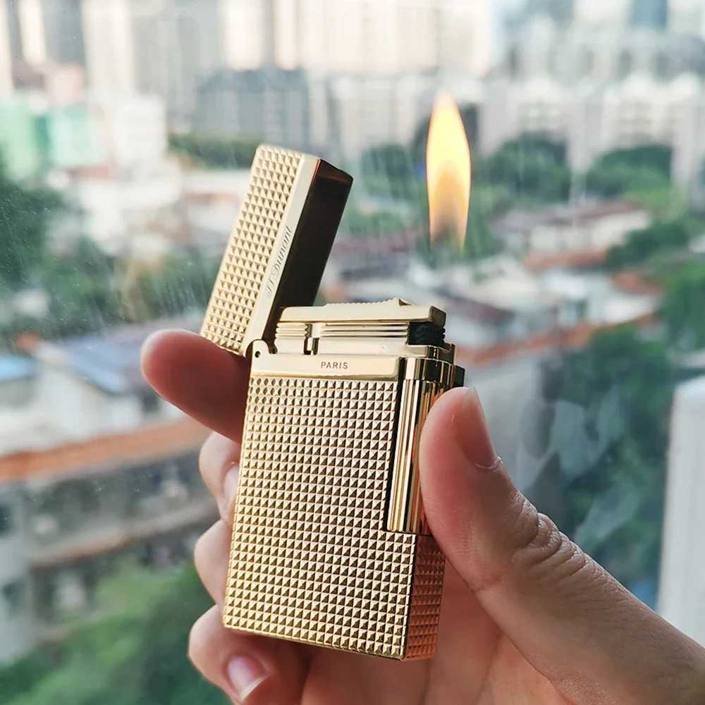 JTDunant L2 Gas Lighters Brass Classical Sound Smoking Tobacco Cigarrette Accessories Men Gift Personal Customization N260311