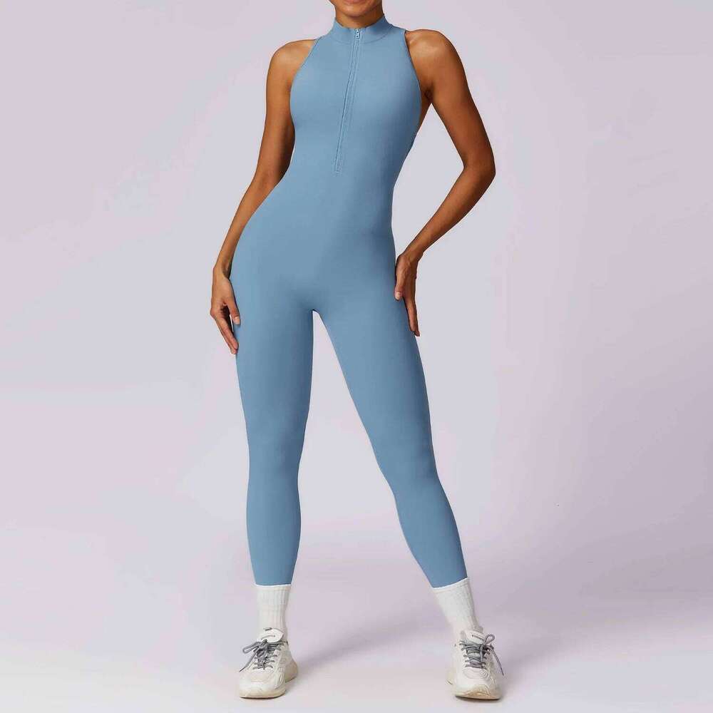 Zipper Jumpsuit Fitness Sports Overalls Gym Clothing Set Yoga Wear Pilates Workout Clothes Women Outfit Push Up Activewear 26H0311