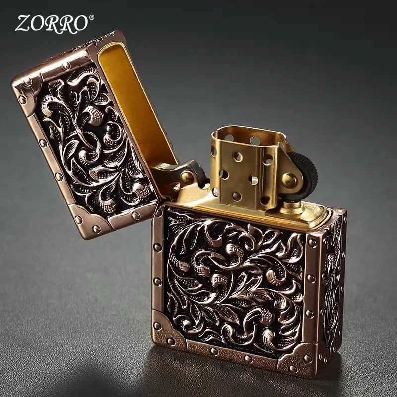 The New Brand Pure Copper Five-Sided Windproof Kerosene Lighter Armor For Collection Gifts N260311