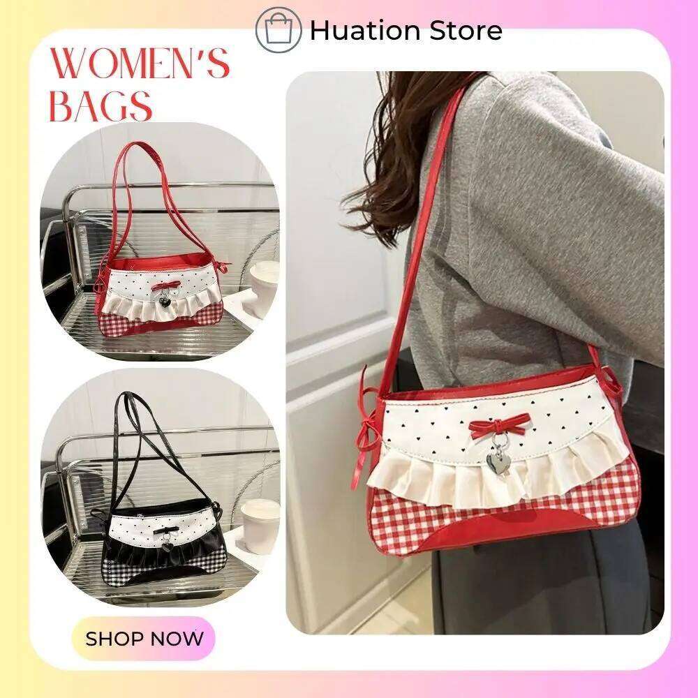 Fashionable Underarm Bow For Women Pillow Trendy Versatile Shoulder Bag Lace Sweet Cute Handbag XJ260311