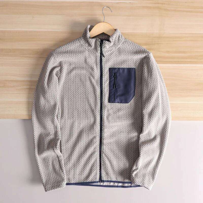 Lightweight Breathable Qui-Dry Fce Fabric Jaet Stand Collar Outdoor Sports Men's Spring Versatile Modern Sle 26H0311