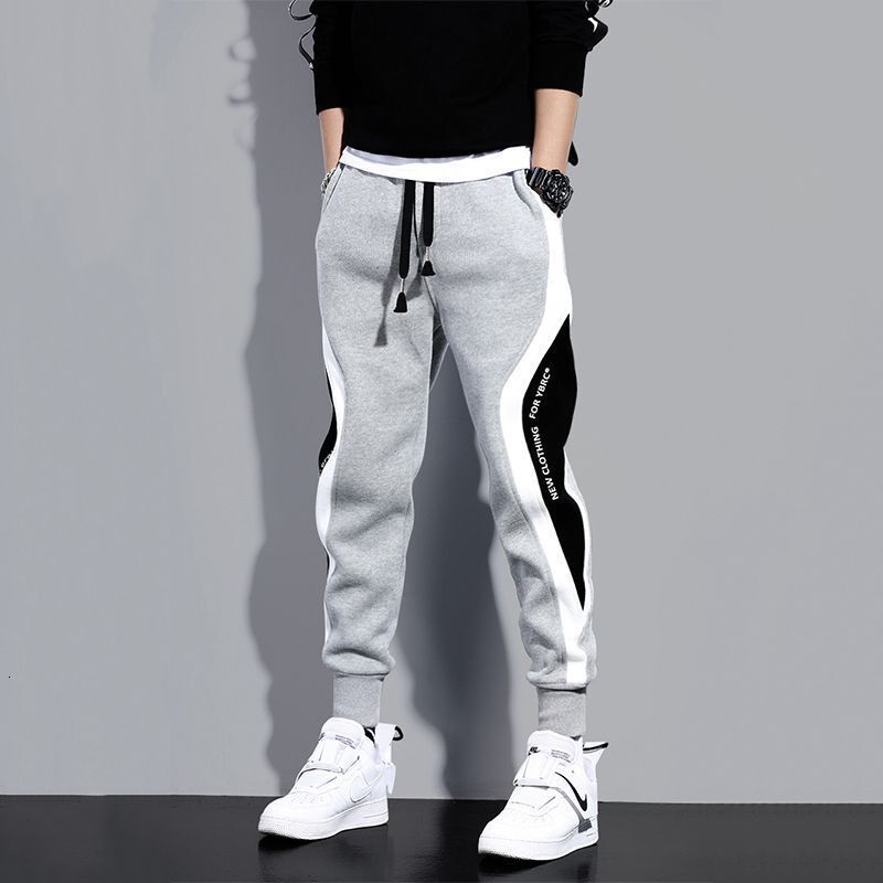 Versatile Designer Pants Sports Pants Loose Fit With Cuffs Trendy Casual Sweatpants For Men And Teenagers Patchwork Pants Plus Size