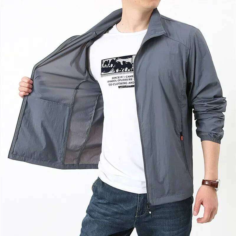Summer Quick Drying Breathable Jacket Man Outdoor Ultra Thin Sunscreen Casual Skin Coats Fishing Climbing Hiking Anti UV Outwear 26H0311
