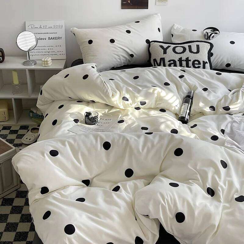 Simple Style Bed Linen Skin-friendly Bedsheet Pillowcase Brushed Bedclothes Single/Full/Queen/King Size Bedding Set H260311 - view 3