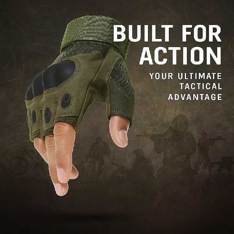 Half Finger Mens Gloves Outdoor Military Tactical Gloves Sports Shooting Hunting Airsoft Motorcycle Cycling Gloves M260311