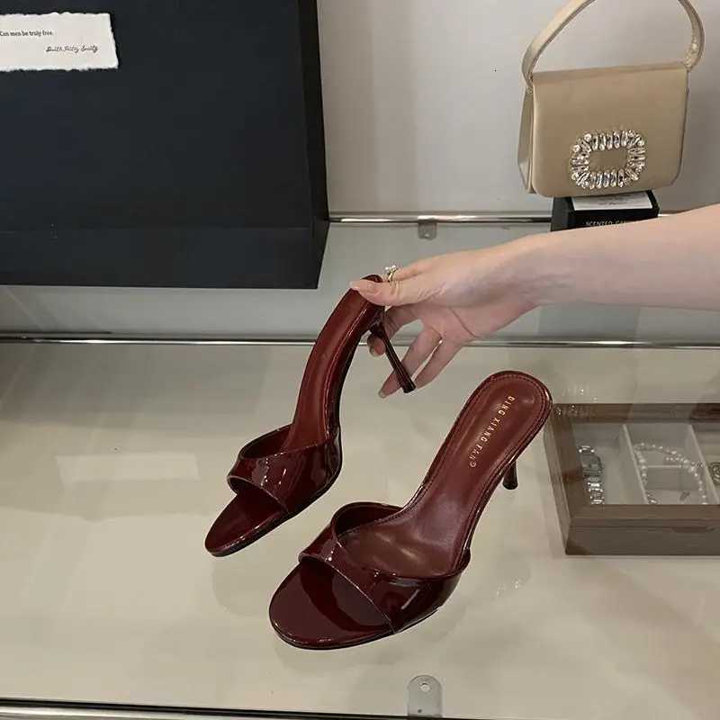 Heeled Footwear Female Slides Women Summer Spring Fashion Round Toe Ladies Thin Heels Sandals Pumps Shoes K260311