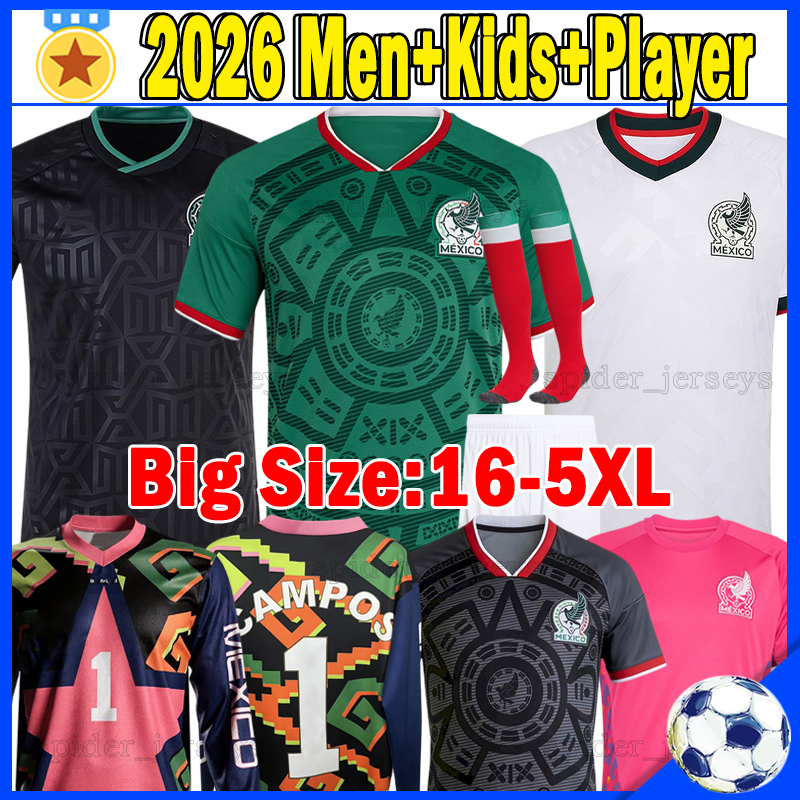 4XL 5XL 2025 Mexico soccer jerseys Gold Cup RAUL C.MONTES S.GIMENEZ A.SEPULVEDA 25 26 player version Copa America goalkeeper Football Shirts L.MALAGON Men Kids Kits set