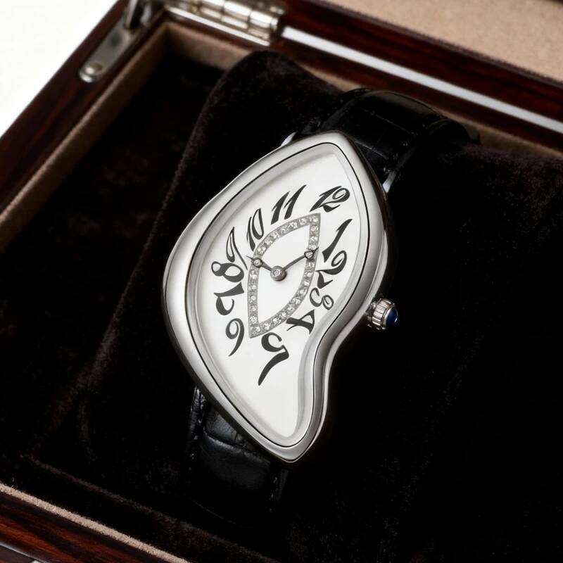 Y2K Medieval Collection Innovative Irregular Watch Leather Strap Fashion Avant-Garde Niche Design Quartz Wristwatch