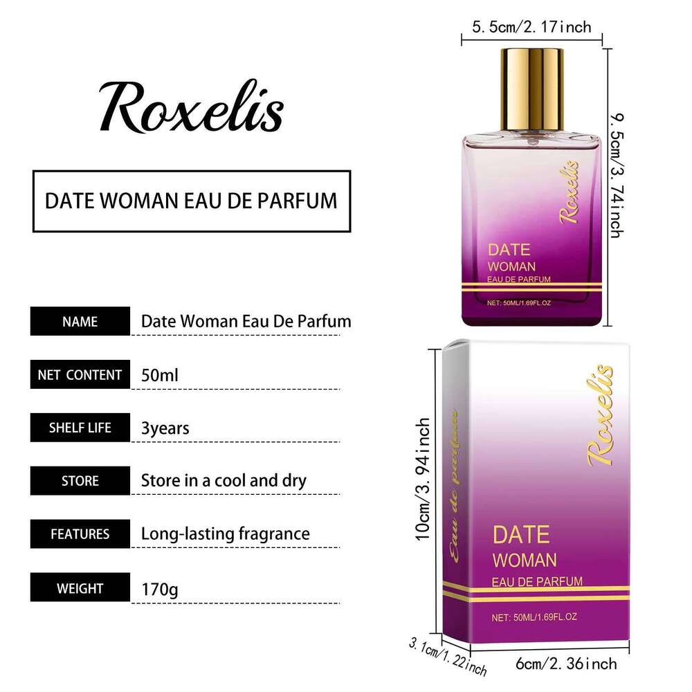 Roxelis 50ml Women's Charming Woody Scent Lasting Fragrance Alcohol-Free Dating Seductive Elegant Lady Perfume Z260311