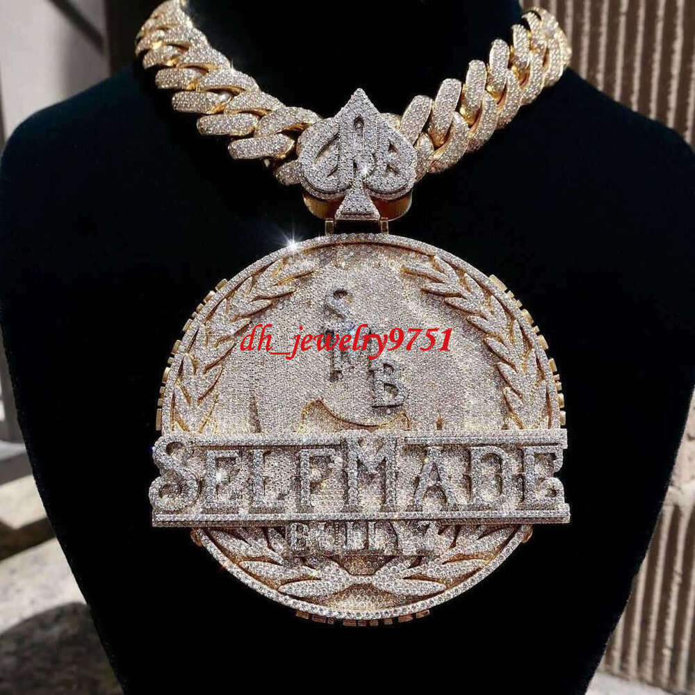 2026 Moissanite Factory Iced Out Jewelry Gold Sliver Style Plated Diamonds Hip Hop Letter Pendant Men Women