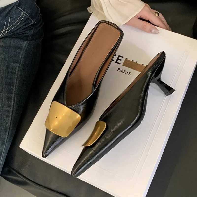 Womens Shoes High Heels Mules Shoes Pointed Toe Heeled Sandals for Women Elegant Party Slides 2025 Designer Shoes Zaoatos K260311