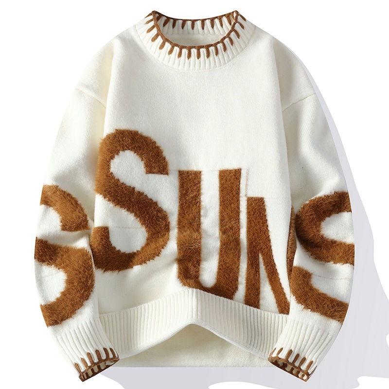 Luxury Brand Designer Clothes In Stock Wholesale For Foreign Trade Source Autumn Winter New Casual Sweater Men's Long Sleeve Knitted Shirt Men 