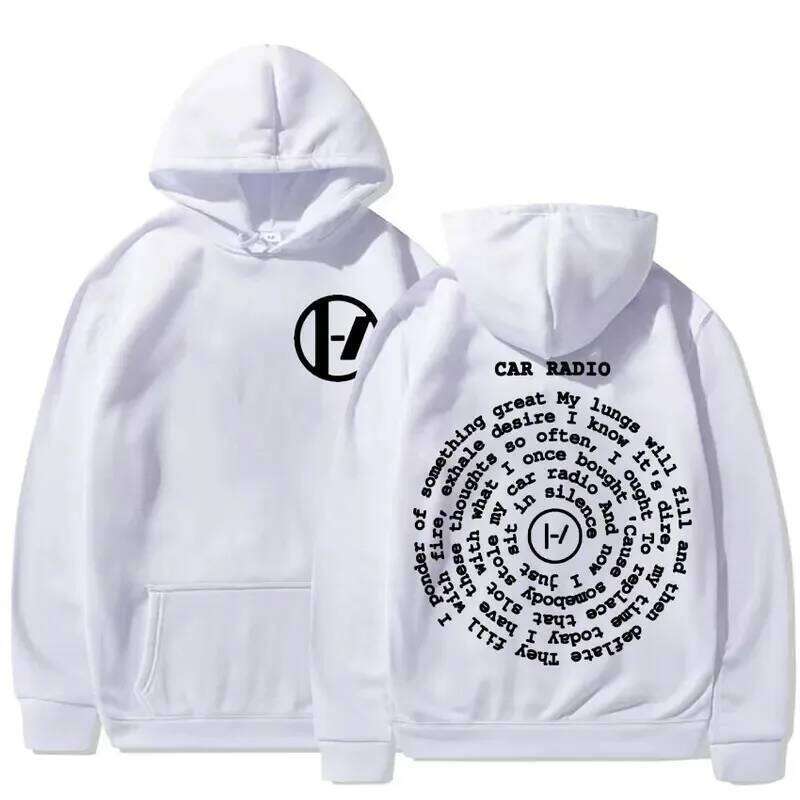 2025 Twenty One Pilots Car Radio Double Sided Print Hoodie Harajuku Hip Hop Oversized Sweatshirt Men Women Fashion Casual Cozy H L260512