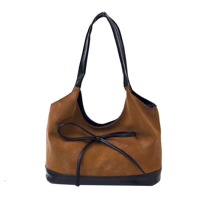 Bow Slouchy Shoulder Solid Color PU Crossbody Large Casual Commuter Bag Lightweight for Girls Woman Birthday Gifts XJ260311