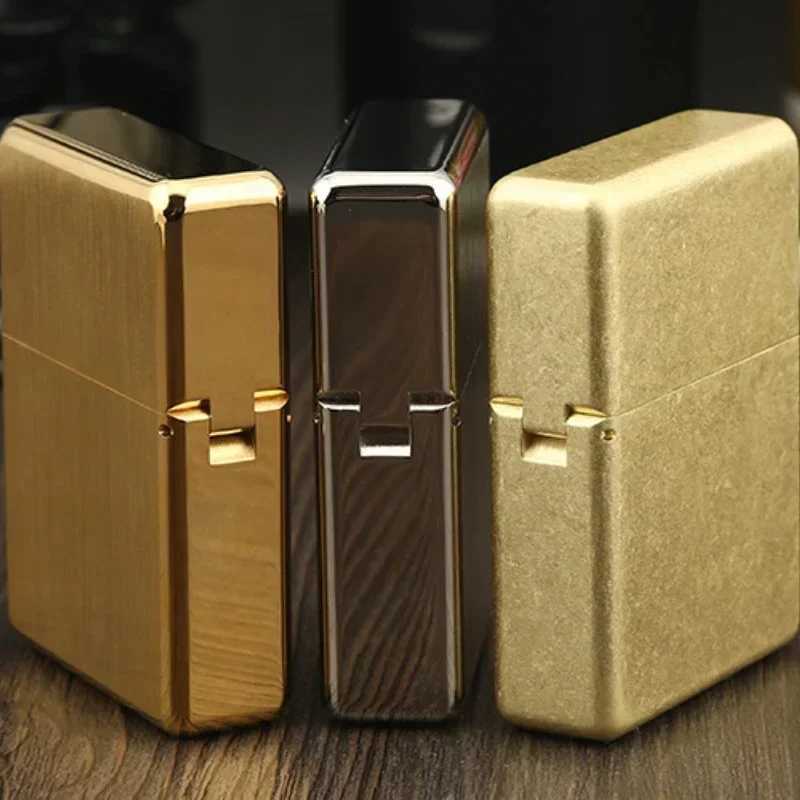 912 Retro High End Waterproof Sealed Armor Constantine Lighter 3/5 Hinge Metal Petrol Lighter Mens Gift With box N260311
